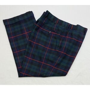 VTG Brooks Brothers Green/Red/Blue Tartan Plaid Wool Flannel Trouser EUC